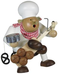 KWO RM-Kantenhocker Bäcker, 17cm (KWO 21616) Räuchermännchen als Kantenhocker 'Bäcker' (17 cm)